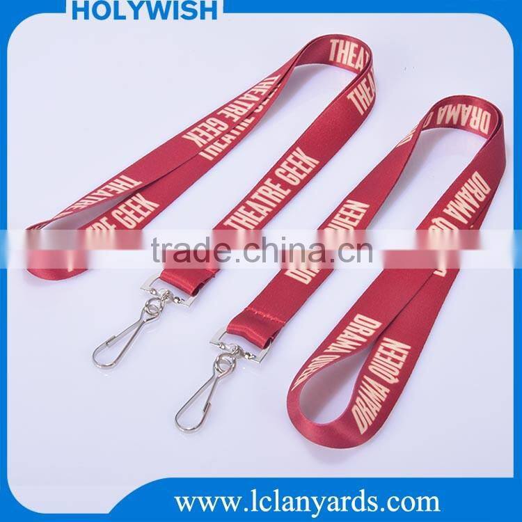 Polyester custom fabric print polyester flat lanyard,keychain lanyards