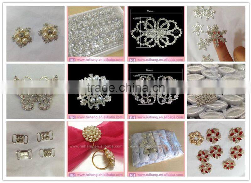 small clear rhinestone buckle for wedding invitation with pin