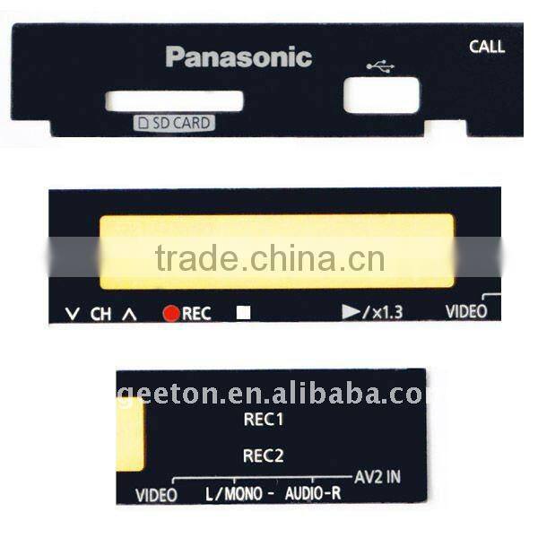China Custom Flat Graphic Overlay Panel For DVD