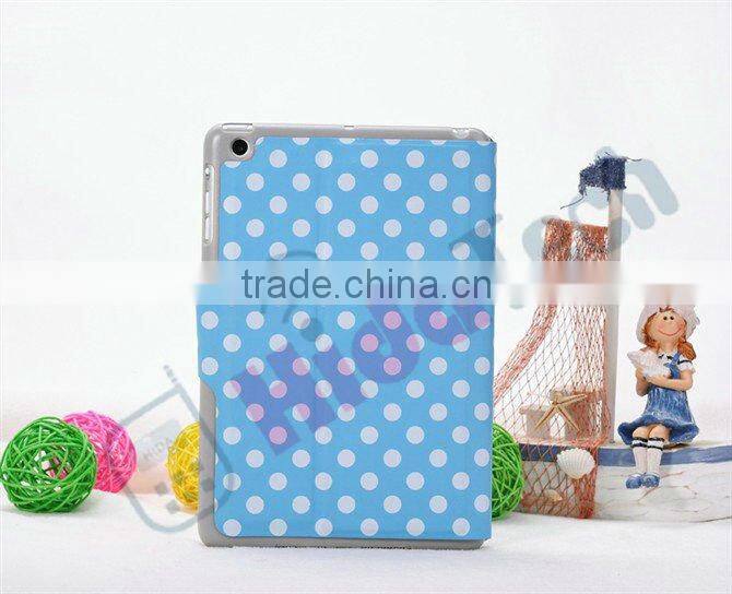 Color Dot Wallet Leather Case for iPad Mini with Buckle,For iPad Mini Dot Book Style Wallet Leather Case,With Card Slot & Buckle