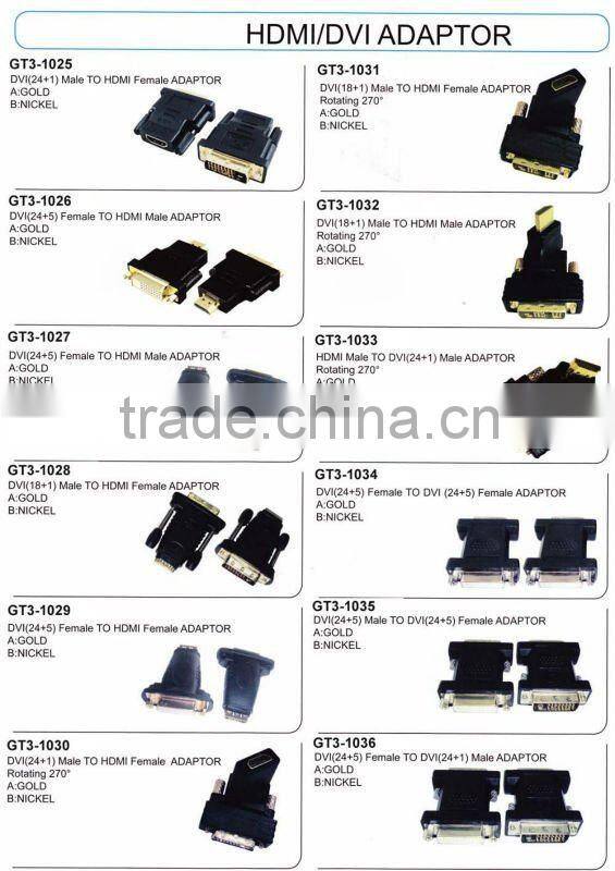 DVI (24+1) male to HDMI male Adaptor ROTATING 270 degree
