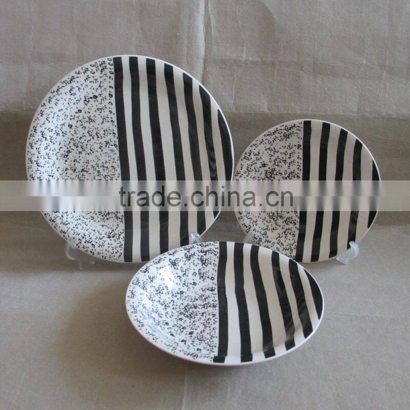 20pcs hand printed stoneware dinner set