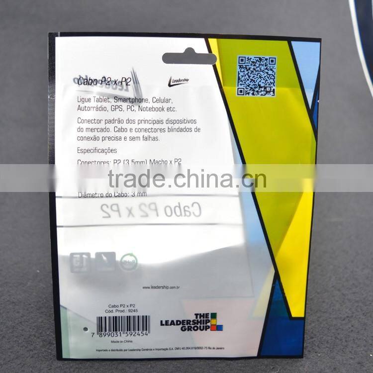 grocery packing PET+PE colorful printing lamination 3 side seal header bag wholesale price