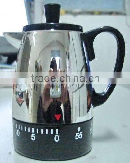 Teapot Shaped Plastic ABS with Vacuum Coating Kitchen Mechanical Timer