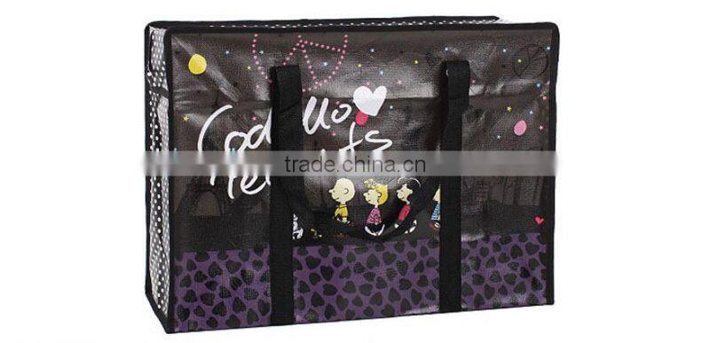 New products promotional woven zipper bag for women bag