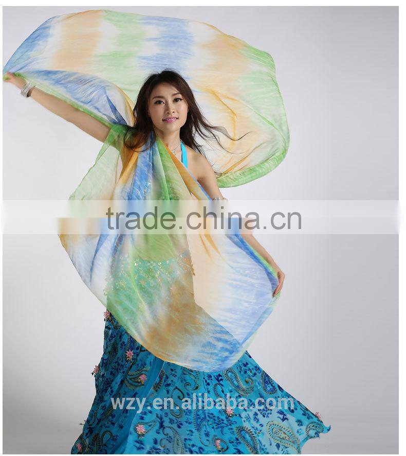 Gradient Belly Dancing Veils silk fabric dance veil