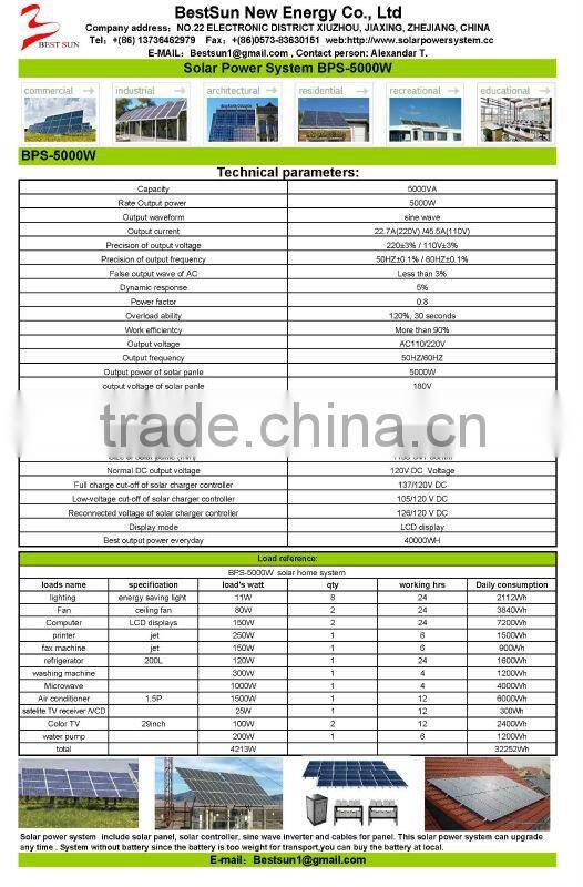 CE TUV prove 5000W 5kw solar generator 220v portable 5000w