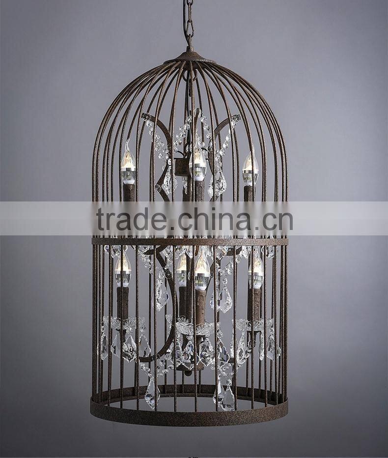 Rust vintage crystal iron chandeliers for restaurant