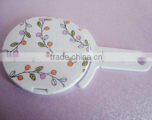 Cute foldable plastic cosmetic hand mirror