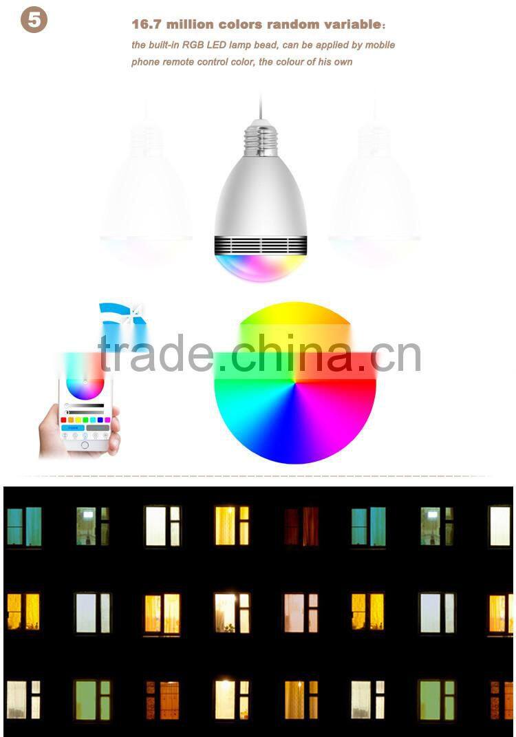 3w rgb led ,twinkler smart led light bulb bluetooth speaker with remote control , 7 led bulb with bluetooth speaker