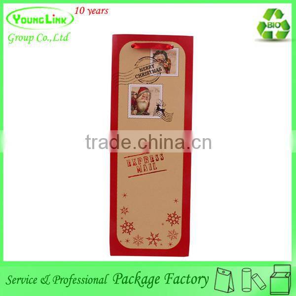 High-end colorful printing christmas gift bag for champagne