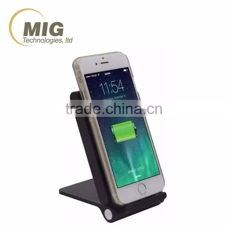 High Quality Fast QI Wireless Charger Pad Charger Dock with 3 Coils Foldable Stand for All Smart Phones