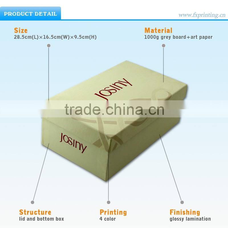 Customized size luxury design printed packaging paper shoe shaped gift boxes