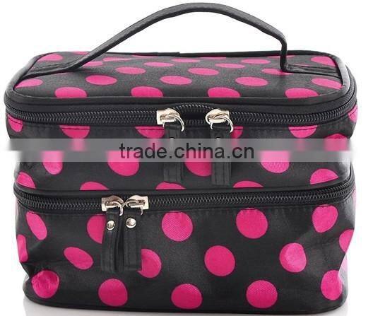 Nice special design Double Layer Cosmetic Bag Black