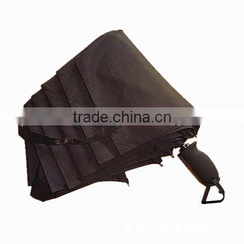 High Quality Double Canopy Fiberglass Auto Open 3 Section Folding Golf Umbrella And Air Vents