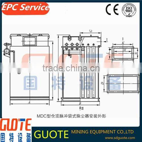 MDC pulse bag type dust collector for fabric and saw powder