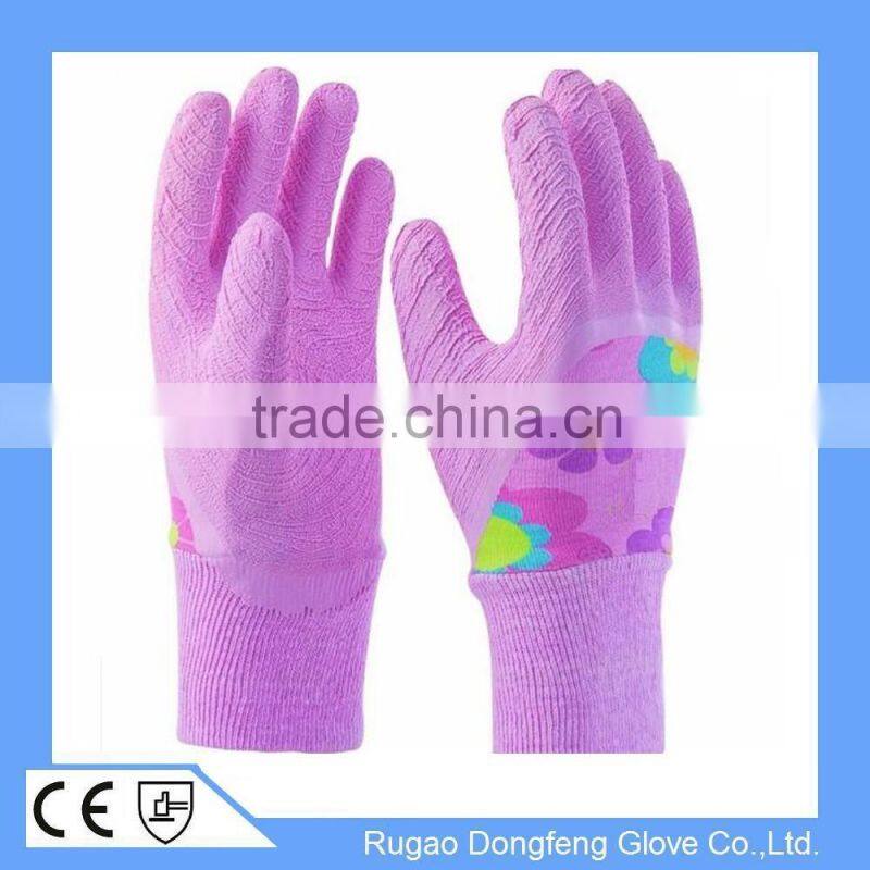 13 Gauge Flower Print Polyester Liner Coated Nitrile Garden Gloves, Women Gardening Gloves, Floral Nitrile Gloves