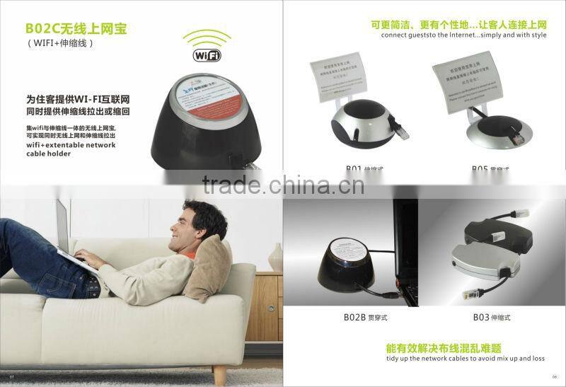 B01 HOTEL Retractable internet cable holder (1.5m retractable wire inside)- "HONEYSON"