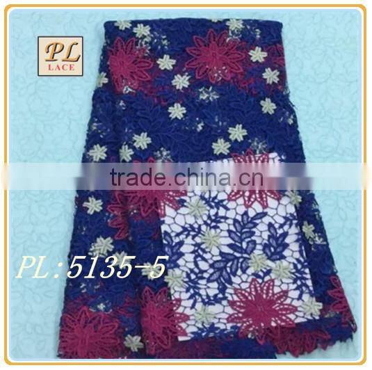 2015 latest design embroidery water soluble guipure lace fabric for fashion dress