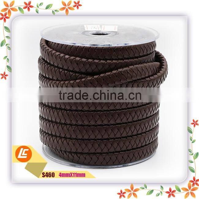 Brown wide jewelry cord findings, genuine brand leather string