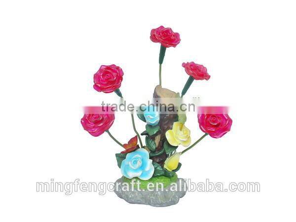 Indoor decorative resin flowers solar lights