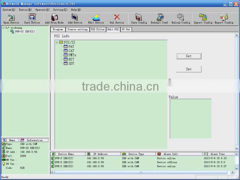DVB-S2 Demodulator /DVB-S2 to IP Gateway