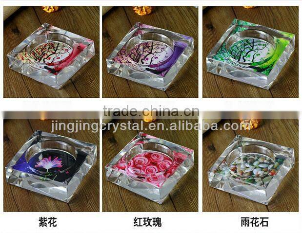 Europe Cube Gold Color Antique Glass Decorative Outdoor Ashtray For Home Office Decoration