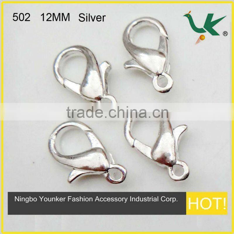 High Quality Fashion Jewelry Lobster Clasp 10MM, Plated Gun-metal, Model 501