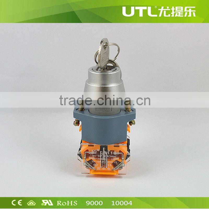 UTL Turn button Switch with Key Dia22mm Self-Reset Self-Locking