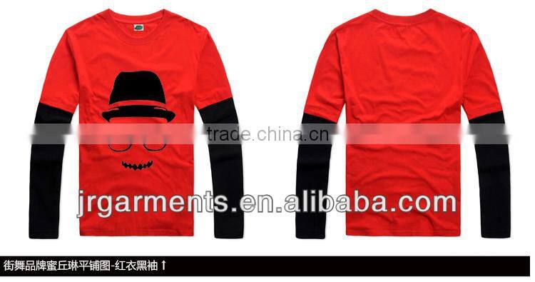 Garment Factory Direct Kid's CVC Fabric Crewneck Long Sleeve T Shirt Basic T Shirts Any Color Available