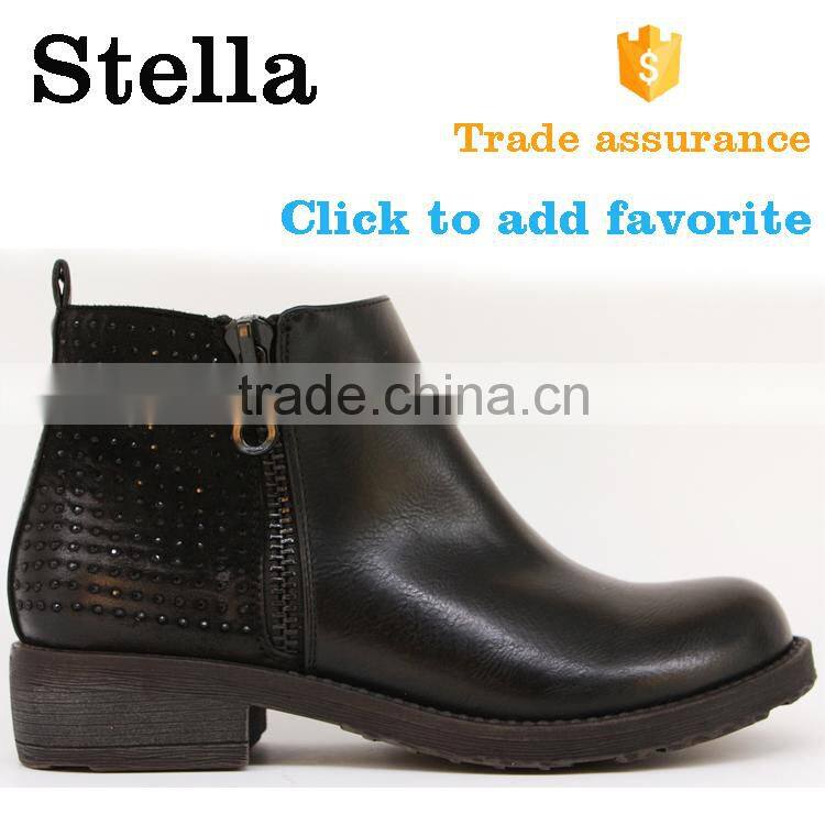 top selling fashion rubber sole tan leather ankle boots