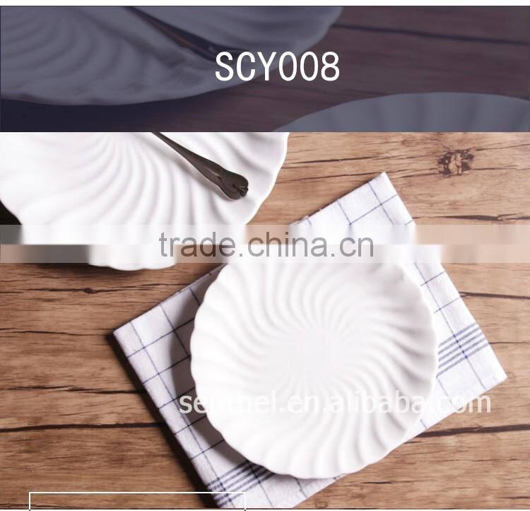 2016 new bone china white ceramic plate and dishes