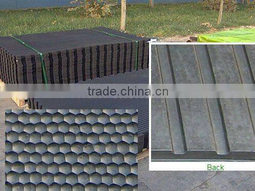 Wide ribbed rubber flooring