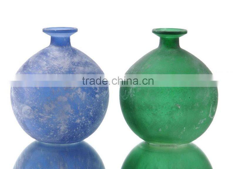 Globe Shape Retro Antique Color Glass Vase