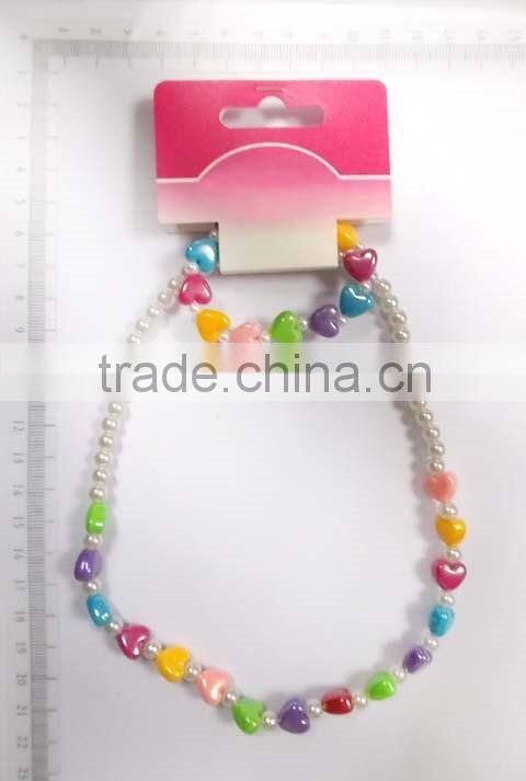 2016 multicolor beaded necklace bracelet set for children