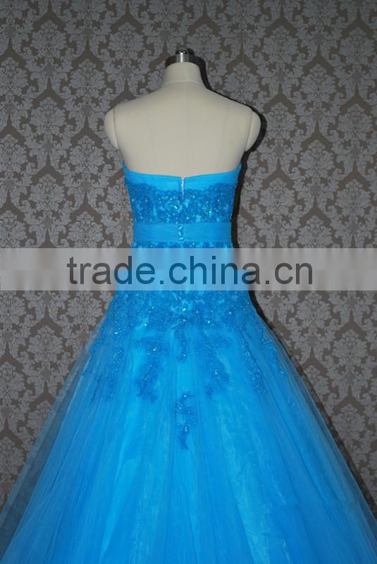 (MY0088) MARRY YOU China Factory Custom Made Ice Blue Lace Country Western Wedding Dress 2016