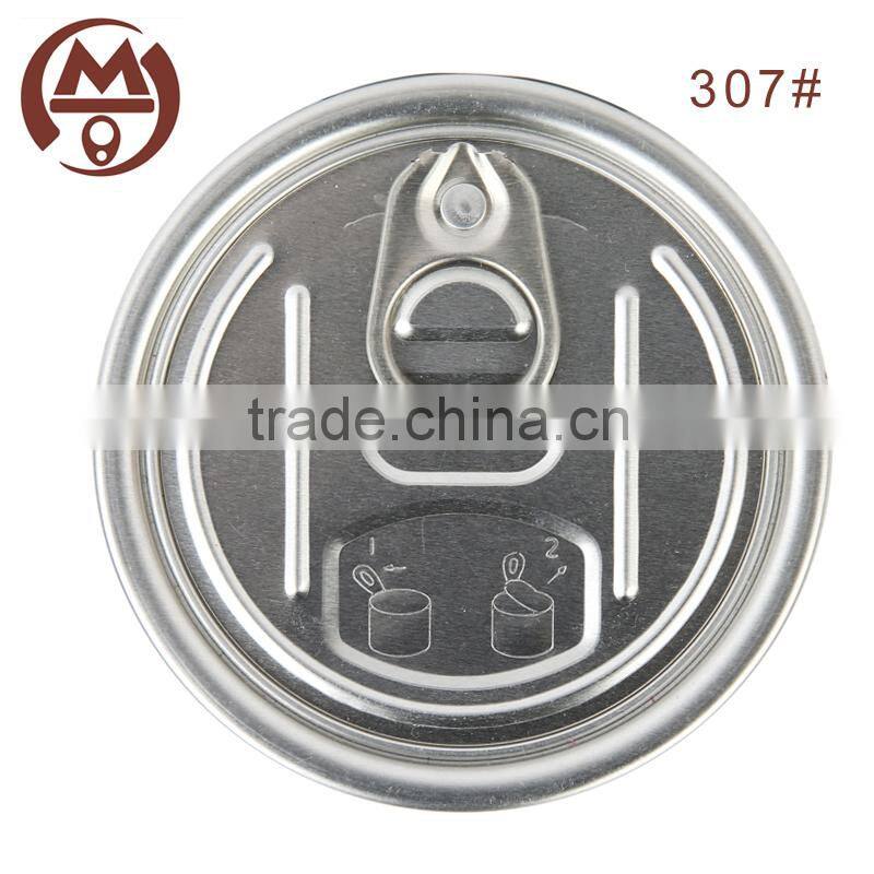 High quality 307# round pull ring cans with lids