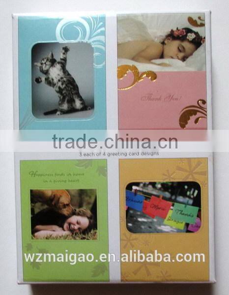 4 assorted birthday Greeting Cards with envelope in paper Box