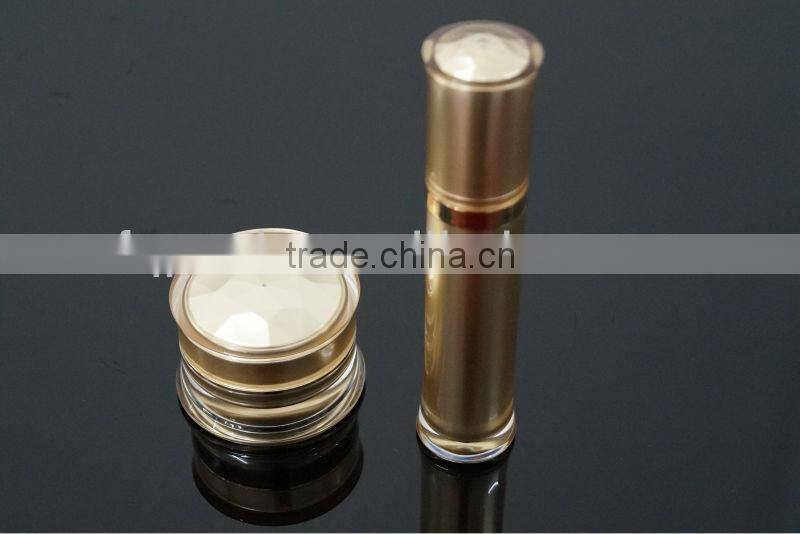 Gold acrylic empty container for cosmetics