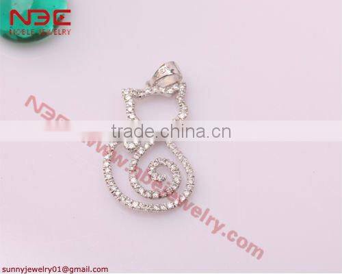 925 sterling silver pendant with black AAA zircon stone
