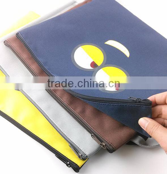 Document pocket wholesale office oxford fabric zipper bag with hanger