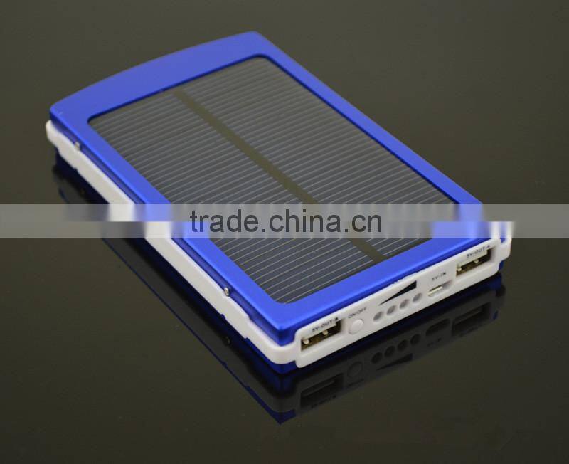 2015 wholesale 15000mah waterproof solar cellphone power bank charger