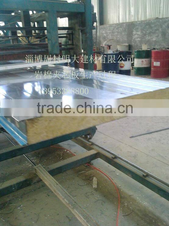 thermal insulating pu/rockwool/eps sandwich panel for prefab house