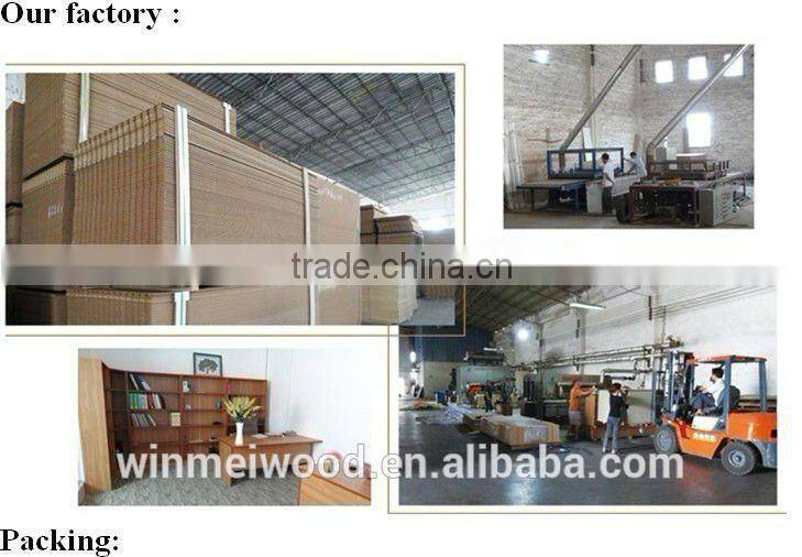 Cheapest supermarket grooved mdf with melamine paper faced decoration 18mm