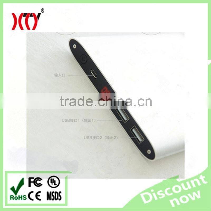 2016 Hot sale dual USB mobile charger ultra slim portable powerbank 20000mah