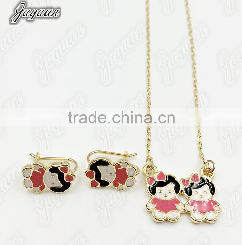Juyuan Fashion 18K Gold Three Color Crystal Glue Baby Set