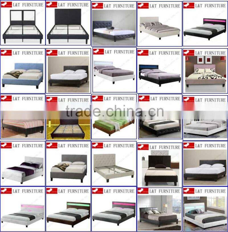 black leather bed frame