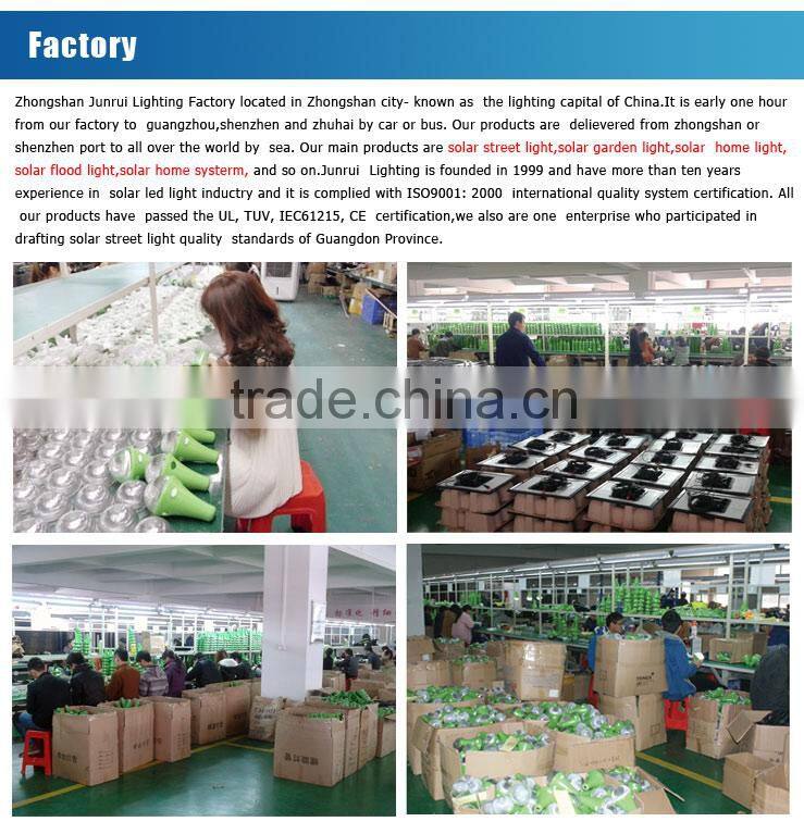 Aluminum 7w solar panel portable led outdoor solar flood light for garage (JR-PB001)