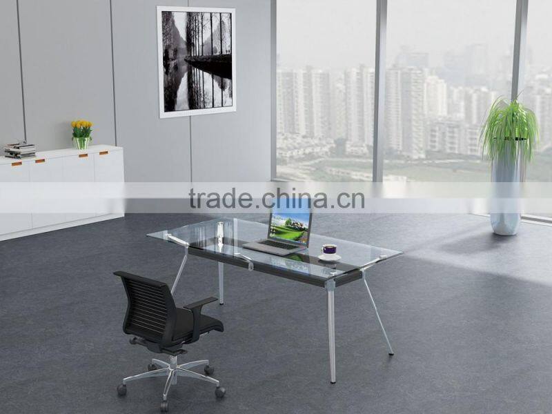 Hot selling unique design clear glass conference table
