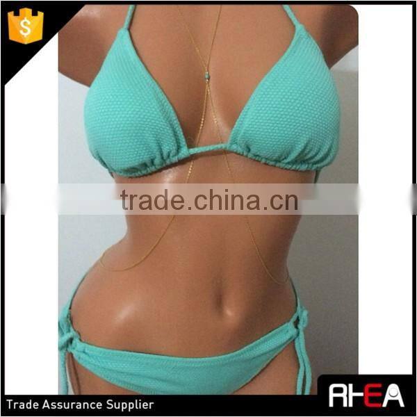 2016 Sex Lover Gift Gold Body Chain Green Stone Pendant Body Chain
